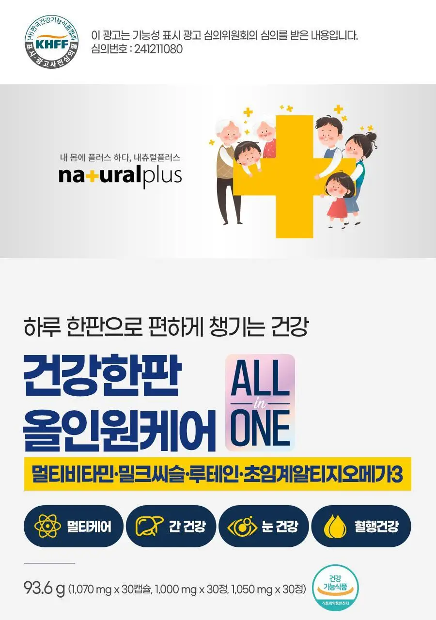 [쇼핑백(대) 1장] 내츄럴플러스 건강한판 올인원케어 멀티팩 30개입 2박스 / 오메가 밀크씨슬 루테인 비타민 상세페이지 3